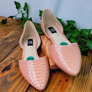 Jones. New York. Seneca. Chic Steps Pink Croc-Embossed Flats. Size 7.5. NWOT
